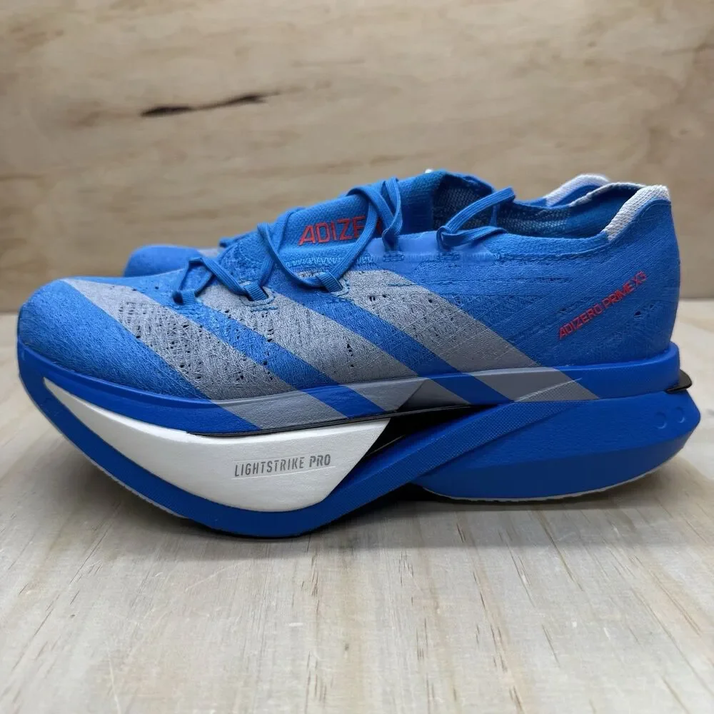 NEW Adidas Adizero Prime X3 Strung Blue Running Shoes Men Sz 9 Women 10 JQ0615